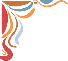Retro Groovy Corner Frame Isolated on White Background. Illustration in Abstract Pattern Design. vector