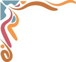 Retro Groovy Corner Frame Isolated on White Background. Illustration in Abstract Pattern Design. vector