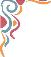 Retro Groovy Corner Frame Isolated on White Background. Illustration in Abstract Pattern Design. vector