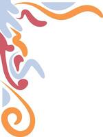 Retro Groovy Corner Frame Isolated on White Background. Illustration in Abstract Pattern Design. vector