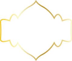 Luxury Gold Islamic Border Isolated on White Background. Illustration Ornament. vector
