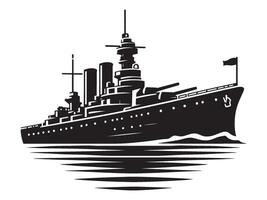 Modern ship silhouette illustration isolated on a white background vector