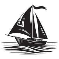 Sailboat silhouette illustration isolated on a white background vector