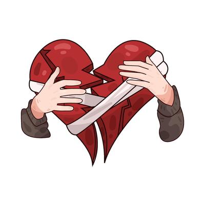 Illustration of broken heart