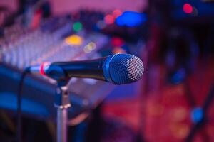 Microphone. Microphone close-up. A pub. Bar. A restaurant. Classical music. Music photo