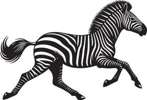 Zebra Silhouette isolated on white background Minimalist shape icon vector