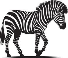 Zebra Silhouette isolated on white background Minimalist shape icon vector