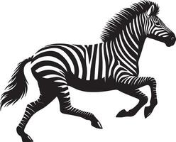 Zebra Silhouette isolated on white background Minimalist shape icon vector