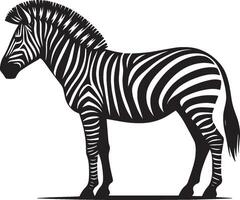 Zebra Silhouette isolated on white background Minimalist shape icon vector