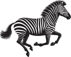 Zebra Silhouette isolated on white background Minimalist shape icon vector