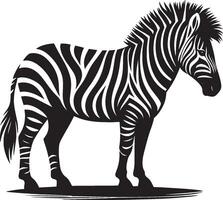 Zebra Silhouette isolated on white background Minimalist shape icon vector