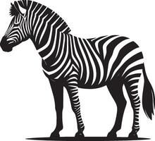 Zebra Silhouette isolated on white background Minimalist shape icon vector