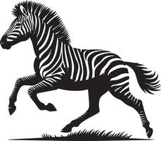 Zebra Silhouette isolated on white background Minimalist shape icon vector