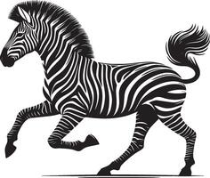Zebra Silhouette isolated on white background Minimalist shape icon vector