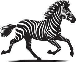 Zebra Silhouette isolated on white background Minimalist shape icon vector