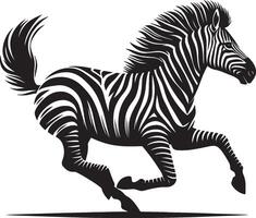 Zebra Silhouette isolated on white background Minimalist shape icon vector