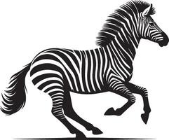 Zebra Silhouette isolated on white background Minimalist shape icon vector