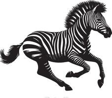 Zebra Silhouette isolated on white background Minimalist shape icon vector