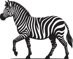 Zebra Silhouette isolated on white background Minimalist shape icon vector