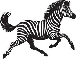 Zebra Silhouette isolated on white background Minimalist shape icon vector