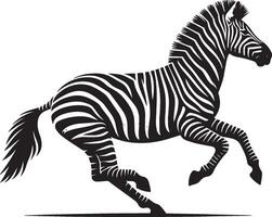 Zebra Silhouette isolated on white background Minimalist shape icon vector