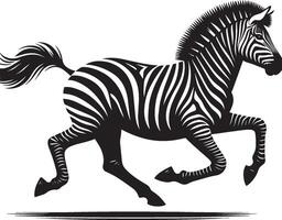 Zebra Silhouette isolated on white background Minimalist shape icon vector