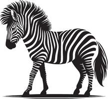 Zebra Silhouette isolated on white background Minimalist shape icon vector