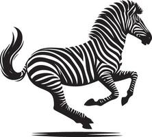 Zebra Silhouette isolated on white background Minimalist shape icon vector