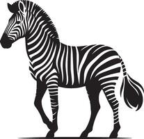 Zebra Silhouette isolated on white background Minimalist shape icon vector