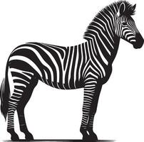 Zebra Silhouette isolated on white background Minimalist shape icon vector