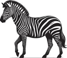 Zebra Silhouette isolated on white background Minimalist shape icon vector