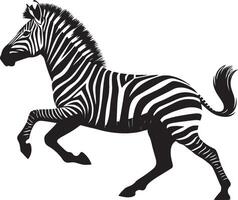 Zebra Silhouette isolated on white background Minimalist shape icon vector