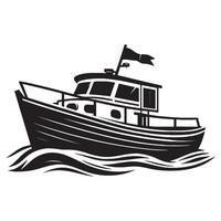 Boat silhouette illustration isolated on a white background vector