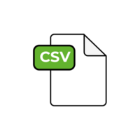 Filename extension icon CSV Comma-Separated Values in flat style. Quick and easy recolorable shape. Illustration a graphic element. png