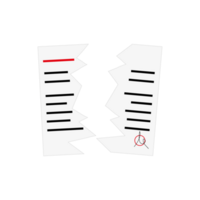 Torn documentation icon. Torn file icon. png