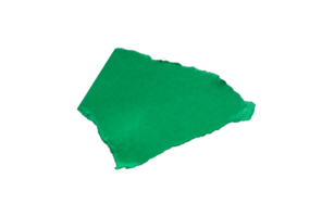 Single green ripped paper piece isolated on transparent background, paper edge design element png