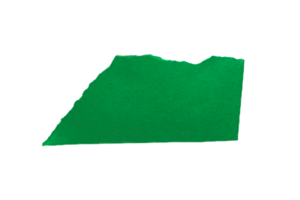 Single green ripped paper piece isolated on transparent background, paper edge design element png