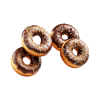 Dark Chocolate Bliss Donut Isolated on Transparent Background png