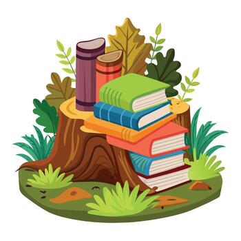 libro apilar ilustración concepto vector