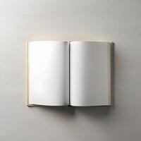 white open book mockup photo