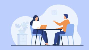 Job Interview. A Candidate For A Position In A Company Is Talking To An HR Manager video