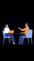 Job Interview. A Candidate For A Position In A Company Is Talking To An HR Manager On Vertical On Alpha Channel video