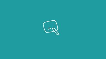 Computer icon jump to Search line icon. motion graphic animation with magnifying glass 4k. video