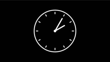 Timelapse of spinning clock animation in 11 Hour 30 minute. Seamless motion animated footage. White colored watch with hands move quickly. Time concept. Alpha channel included video