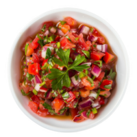 Salsa on a white plate transparent background png