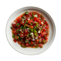Salsa on a white plate transparent background png