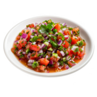 Salsa on a white plate transparent background png