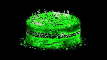 Glowing looping World soil day healthy soil texture. neon frame effect, black background. video