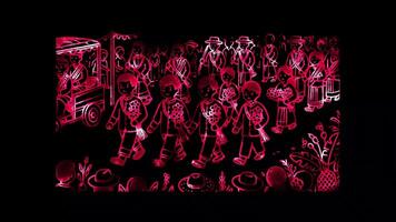 Glowing looping Coming of Age Day Local Coming of Age Day procession. neon frame effect, black background. video