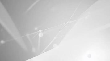 Abstract gray scale background featuring a minimalist network of connected dots and lines with subtle bokeh effects. video